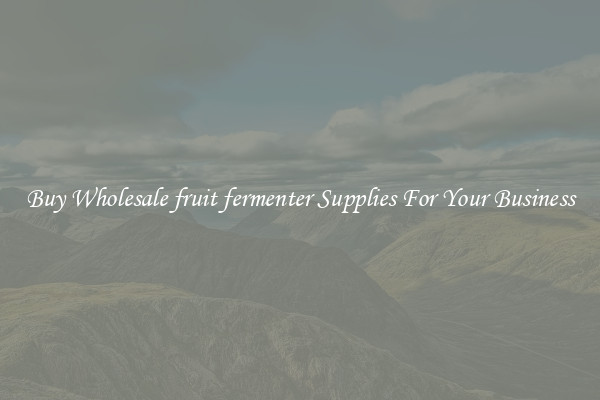 Buy Wholesale fruit fermenter Supplies For Your Business