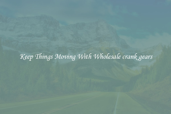 Keep Things Moving With Wholesale crank gears