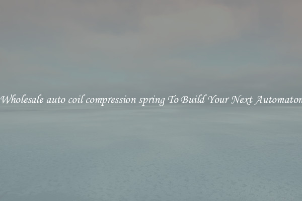 Wholesale auto coil compression spring To Build Your Next Automaton
