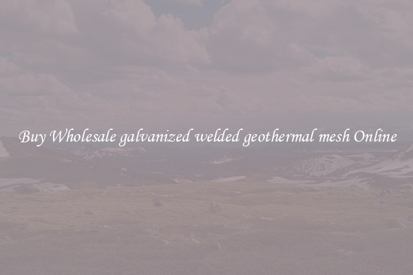 Buy Wholesale galvanized welded geothermal mesh Online