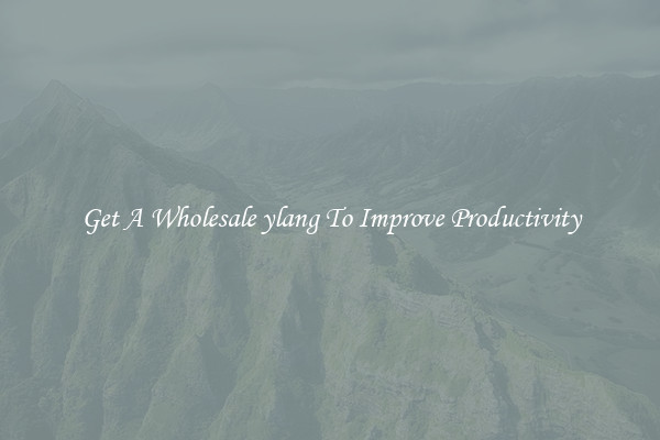 Get A Wholesale ylang To Improve Productivity
