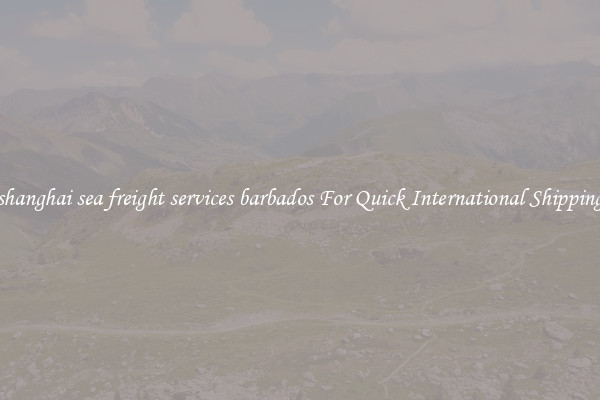 shanghai sea freight services barbados For Quick International Shipping