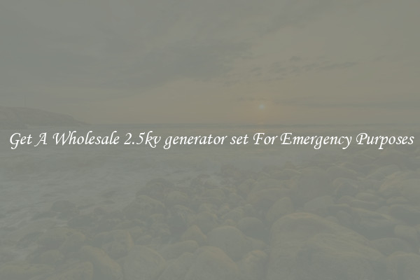 Get A Wholesale 2.5kv generator set For Emergency Purposes