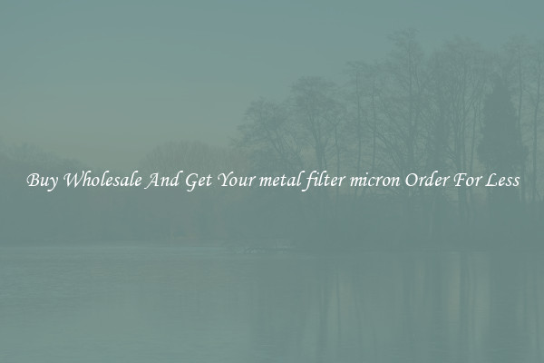 Buy Wholesale And Get Your metal filter micron Order For Less