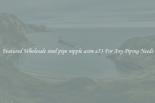 Featured Wholesale steel pipe nipple astm a53 For Any Piping Needs