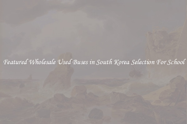 Featured Wholesale Used Buses in South Korea Selection For School