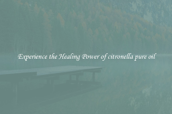 Experience the Healing Power of citronella pure oil